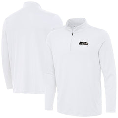 Seattle Seahawks Antigua Reprocess Quarter-Zip Top White - NFL