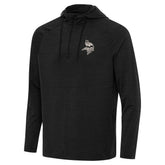 Minnesota Vikings Antigua Spikes Raglan Quarter-Zip Hoodie Heather Black - NFL