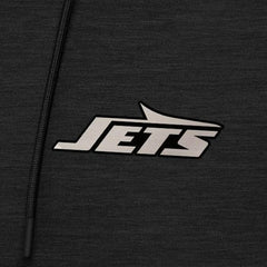 New York Jets Antigua Spikes Raglan Quarter-Zip Hoodie Heather Black - NFL