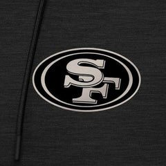 San Francisco 49ers Antigua Spikes Raglan Quarter-Zip Hoodie Heather Black - NFL