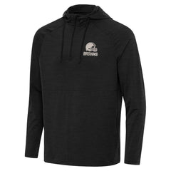 Cleveland Browns Antigua Spikes Raglan Quarter-Zip Hoodie Heather Black - NFL