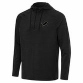 Detroit Lions Antigua Spikes Raglan Quarter-Zip Hoodie Heather Black - NFL