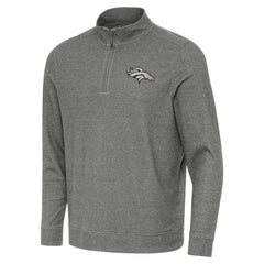 Denver Broncos Antigua Subtle Quarter-Zip Top Heather Black - NFL