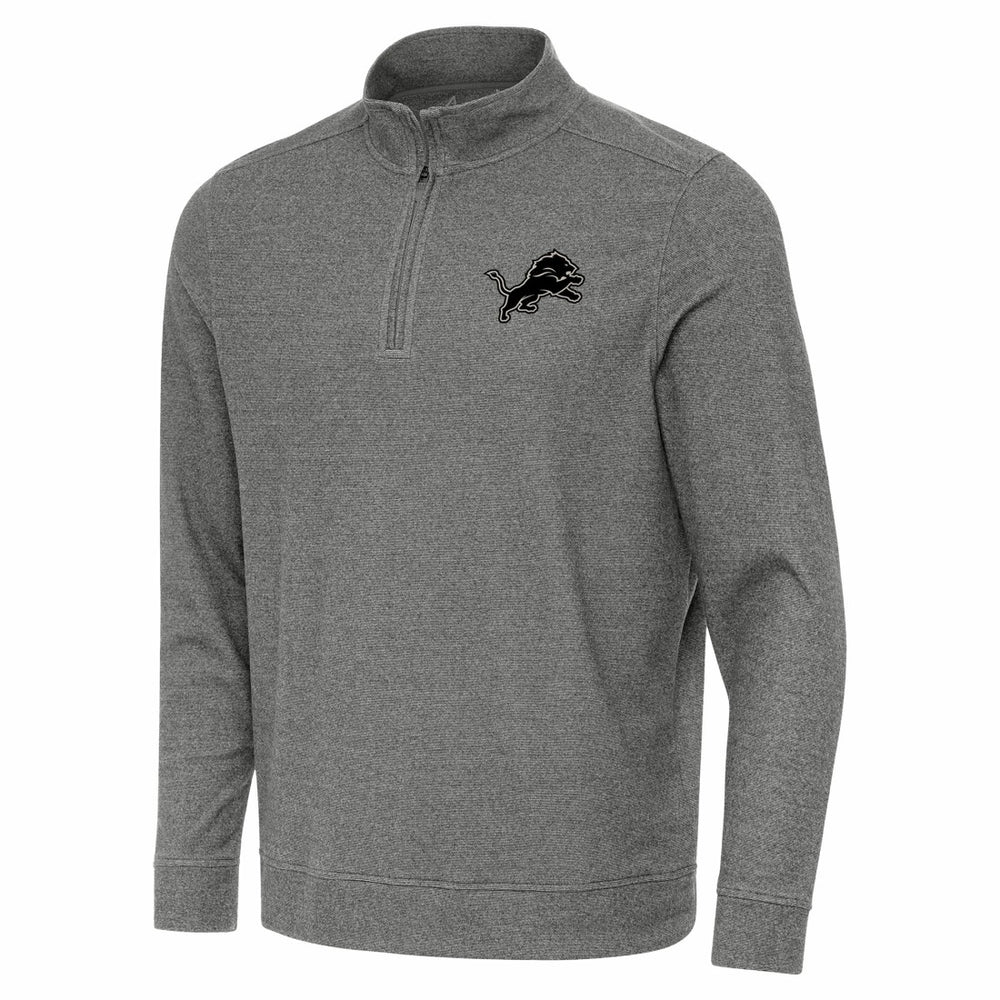 Detroit Lions Antigua Subtle Quarter-Zip Top Heather Black - NFL