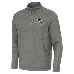 Green Bay Packers Antigua Subtle Quarter-Zip Top Heather Black - NFL