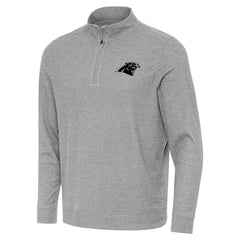 Carolina Panthers Antigua Subtle Quarter-Zip Top Heather Gray - NFL