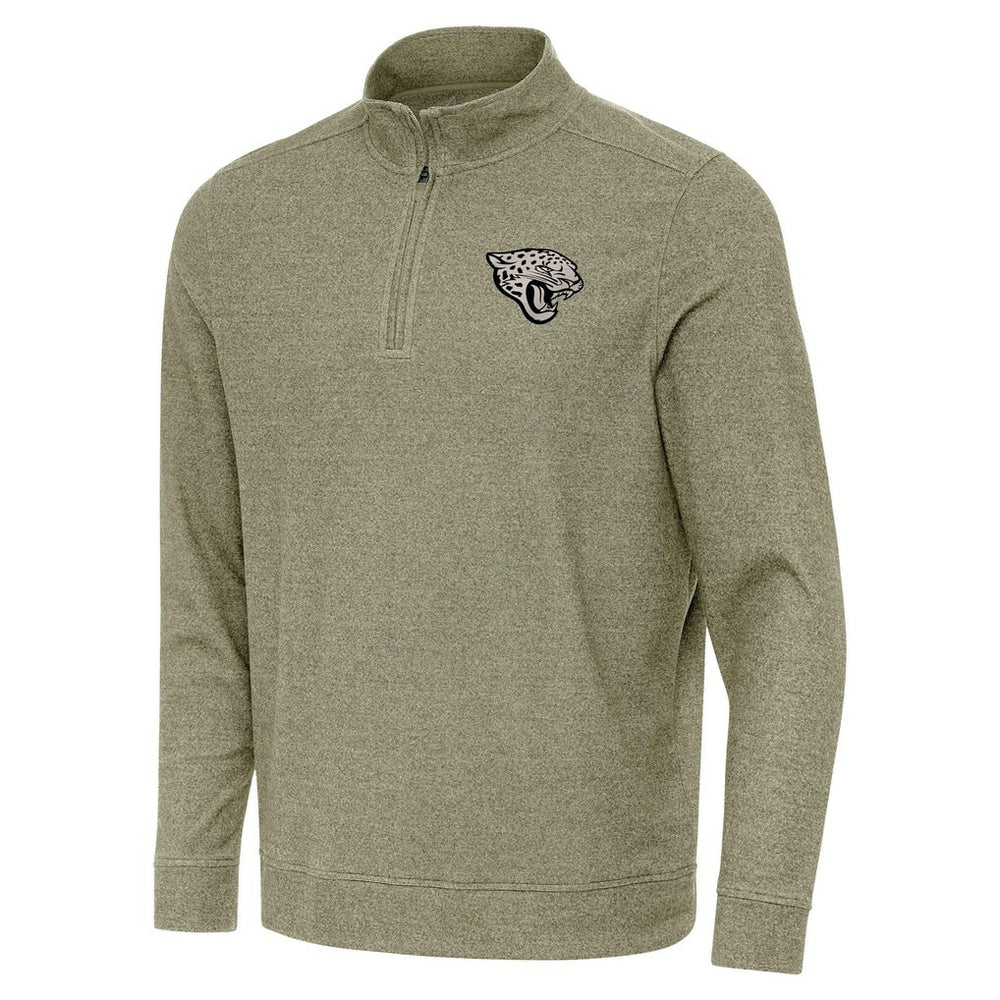 Jacksonville Jaguars Antigua Subtle Quarter-Zip Top Heather Olive - NFL