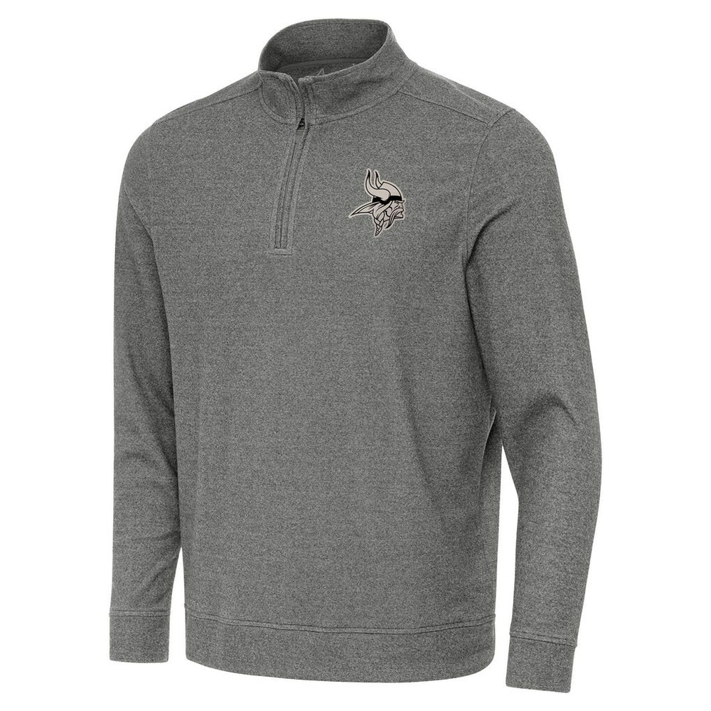 Minnesota Vikings Antigua Subtle Quarter-Zip Top Heather Black - NFL
