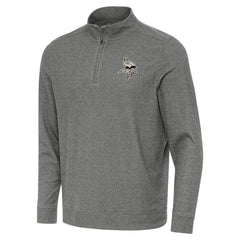 Minnesota Vikings Antigua Subtle Quarter-Zip Top Heather Black - NFL