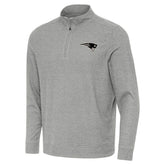 New England Patriots Antigua Subtle Quarter-Zip Top Heather Gray - NFL