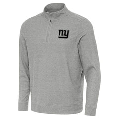 New York Giants Antigua Subtle Quarter-Zip Top Heather Gray - NFL