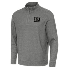 New York Giants Antigua Subtle Quarter-Zip Top Heather Black - NFL