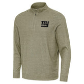 New York Giants Antigua Subtle Quarter-Zip Top Heather Olive - NFL