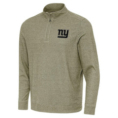New York Giants Antigua Subtle Quarter-Zip Top Heather Olive - NFL