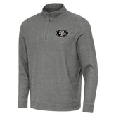 San Francisco 49ers Antigua Subtle Quarter-Zip Top Heather Black - NFL