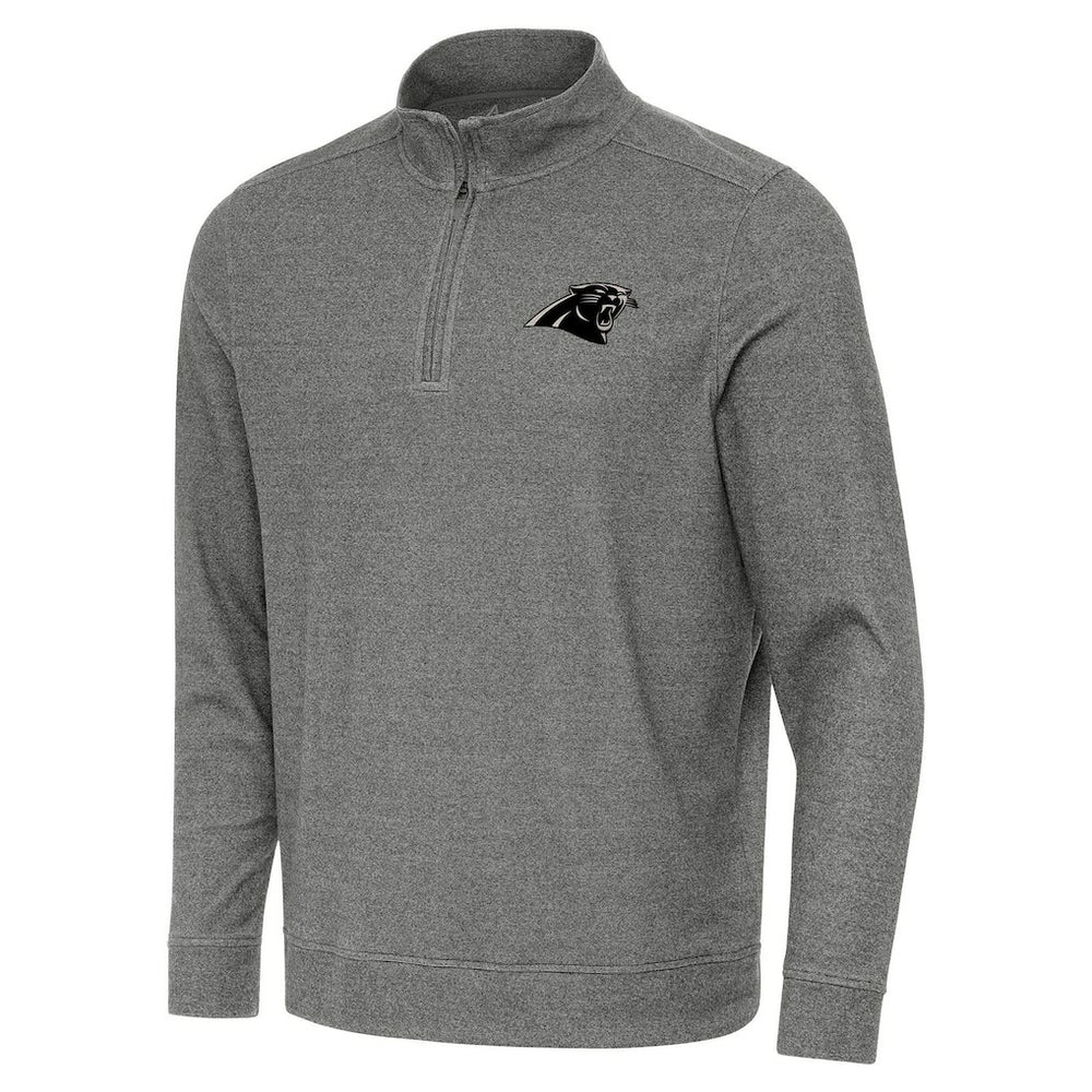 Carolina Panthers Antigua Subtle Quarter-Zip Top Heather Black - NFL