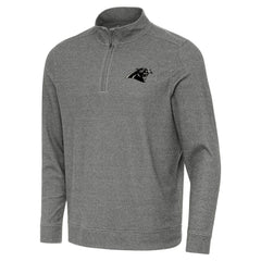 Carolina Panthers Antigua Subtle Quarter-Zip Top Heather Black - NFL