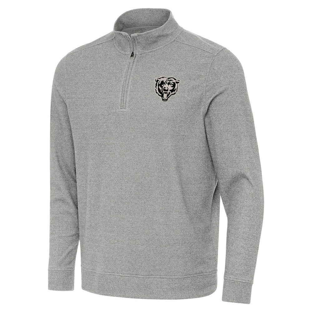 Chicago Bears Antigua Subtle Quarter-Zip Top Heather Gray - NFL