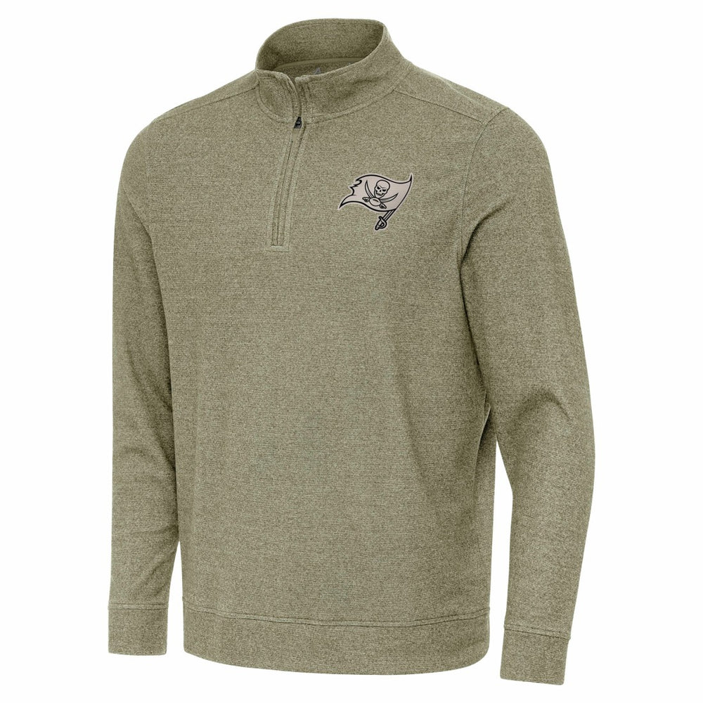Tampa Bay Buccaneers Antigua Subtle Quarter-Zip Top Heather Olive - NFL