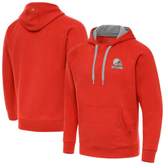Cleveland Browns Antigua Brushed Carbon Victory Pullover Hoodie Orange - NFL