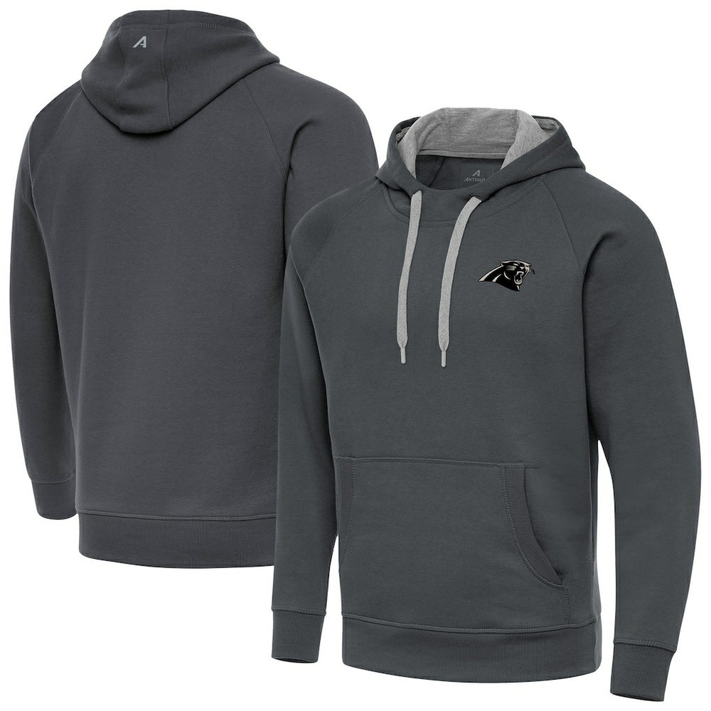 Carolina Panthers Antigua Brushed Carbon Victory Pullover Hoodie Charcoal - NFL