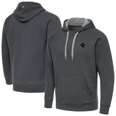 Carolina Panthers Antigua Brushed Carbon Victory Pullover Hoodie Charcoal - NFL