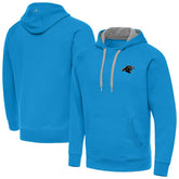Carolina Panthers Antigua Brushed Carbon Victory Pullover Hoodie Blue - NFL