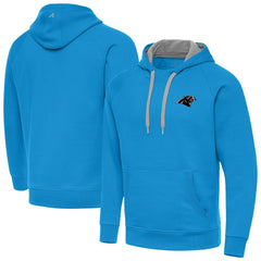 Carolina Panthers Antigua Brushed Carbon Victory Pullover Hoodie Blue - NFL