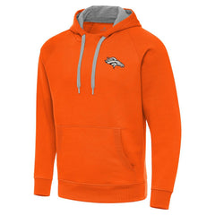 Denver Broncos Antigua Brushed Carbon Victory Pullover Hoodie Orange - NFL
