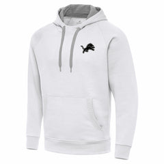 Detroit Lions Antigua Brushed Carbon Victory Pullover Hoodie White - NFL