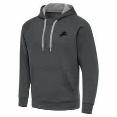 Detroit Lions Antigua Brushed Carbon Victory Pullover Hoodie Charcoal - NFL