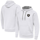 Las Vegas Raiders Antigua Brushed Carbon Victory Pullover Hoodie White - NFL