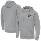 Las Vegas Raiders Antigua Brushed Carbon Victory Pullover Hoodie Heather Gray - NFL