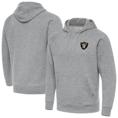 Las Vegas Raiders Antigua Brushed Carbon Victory Pullover Hoodie Heather Gray - NFL