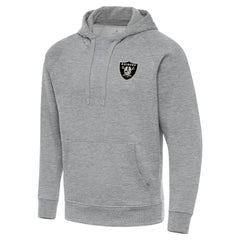 Las Vegas Raiders Antigua Brushed Carbon Victory Pullover Hoodie Heather Gray - NFL