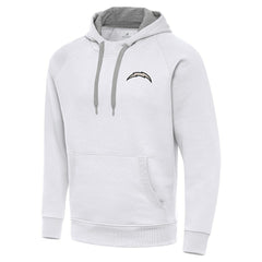 Los Angeles Chargers Antigua Brushed Carbon Victory Pullover Hoodie White - NFL