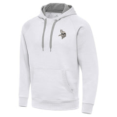 Minnesota Vikings Antigua Brushed Carbon Victory Pullover Hoodie White - NFL