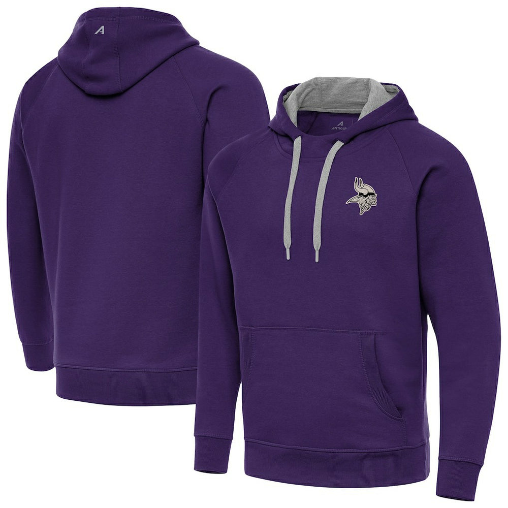 Minnesota Vikings Antigua Brushed Carbon Victory Pullover Hoodie Purple - NFL