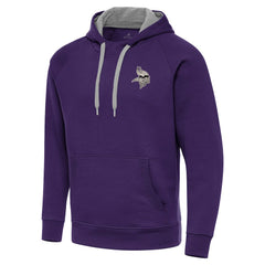 Minnesota Vikings Antigua Brushed Carbon Victory Pullover Hoodie Purple - NFL