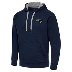 New England Patriots Antigua Brushed Carbon Victory Pullover Hoodie Navy - NFL
