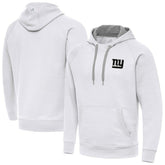 New York Giants Antigua Brushed Carbon Victory Pullover Hoodie White - NFL