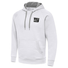 New York Giants Antigua Brushed Carbon Victory Pullover Hoodie White - NFL