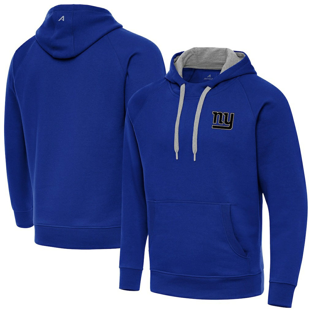 New York Giants Antigua Brushed Carbon Victory Pullover Hoodie Royal - NFL