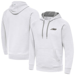 New York Jets Antigua Brushed Carbon Victory Pullover Hoodie White - NFL