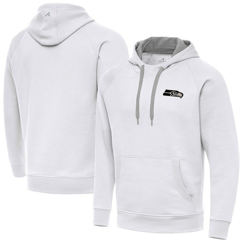 Seattle Seahawks Antigua Brushed Carbon Victory Pullover Hoodie White - NFL