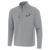 Philadelphia Eagles Antigua Insider Quarter-Zip Top Gray - NFL