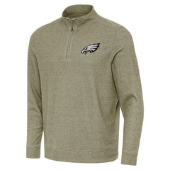 Philadelphia Eagles Antigua Subtle Quarter-Zip Sweatshirt Olive - NFL