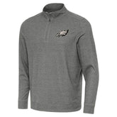 Philadelphia Eagles Antigua Subtle Quarter-Zip Sweatshirt Heather Black - NFL