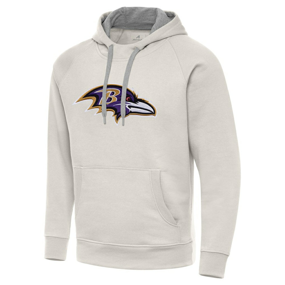 Baltimore Ravens Antigua Victory Raglan Pullover Hoodie Cream - NFL