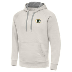 Green Bay Packers Antigua Victory Raglan Pullover Hoodie Cream - NFL